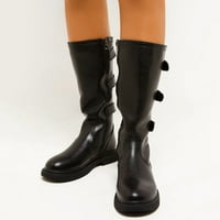 Ženske kožne čizme High Heel Mid-Heel Retro Buckle Rider Boots Dugi čizme Cipele Bedrine Visoke čizme
