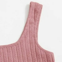 Outfmvch Womens Tops TOP za žene Žene vrhovi pulover od pukotine bez rukava s kratkim košuljem za čišćenje