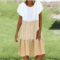 Yuwull Womens Slatke ljetne haljine Ležerne prilike za kalupu kasuta za žene za patchwork modne posade