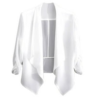 Snoarin Womens Cardigan Plus size Mekani šifon otvoreni prednji čisti kardigani s dugim rukavima za večernje haljine odijelo džempere na klirensu