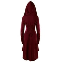 Žene oblače od pune čipke casual a-line haljina s kapuljačom visoke ljetne ženske haljine crvene xl