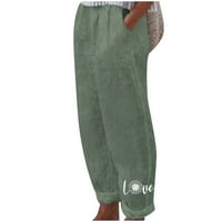 Taqqpue ženske pamučne pantalone harem hlače labave visoke struk široke pantalone za noge vrećice u