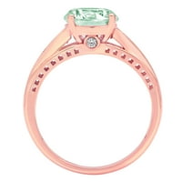 2.21ct okrugli rez zeleni simulirani dijamant 14k ružičasta ruža Gold Graving Izjava bridalne godišnjice