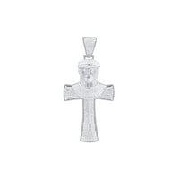 2. CTTW Okrugli oblik bijeli prirodni dijamantski hip hop nakit Isus prekrivač privjesak u srebru sterlinga