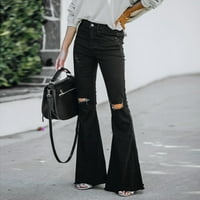 Dolkfu niske ustajane žene za žene modne casual solidne boje pantalone Jeans džepne hlače ženske traperice