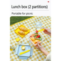 Cleariance Dvostruki poklopac Prijenosni ručak BO Mikrovalna sigurnosna kontejner za prehranu za višekratnu upotrebu sa odjeljcima za dom, Piknik, putovanja