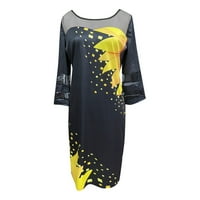 Charella Ženska haljina za žene HIP Wrap suknje dugih rukava Ležerna haljina Longuette haljina žuta, xxxl
