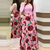 Ljetne haljine za žene Ženske haljine za odmor na plaži Floral tiskane maxi haljine Boho haljine džepovi Tunički pokloni na klirensu ružičasta 3xl