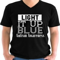 Autizam V-izrez košulja za muškarce puzzle bijela svijest svijetli ga plave muške s l xl 2xl grafički