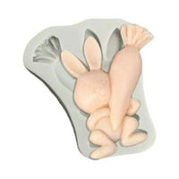 - Easter Bunny Silikonski čokoladni kalup Jednostavan za puštanje i skladištenje šablona za keks keksi hrane za hranu
