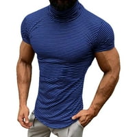 Slobodno vrijeme Pinstripe s visokim vratom Muška majica kratkih rukava majice T majice za velike muškarce
