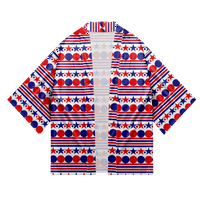 Dan nezavisnosti Kimono Robe Cloak Creative Jedinstvena animacija Boja Kimono Cardigan Jakna za prijatelje