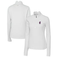 Ženski sekač i Buck White Florida Gators Swinging Gator Traverse Stretch Quarter-Zip Pulover Top