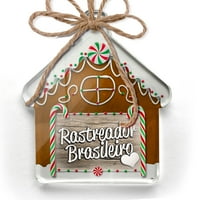 Ornament tiskan jednostrana Rastredostara Brasileiro, pasmina pas Brazil Božić Neonblond