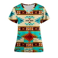 Ljetne majice za žene s kratkim rukavima tiskane majice Indijski vrhovi lagana težina labavi vrhovi