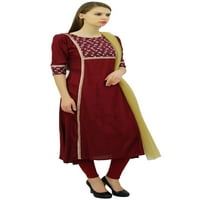 Atasi ženska stranka nosi maroon etničke ravno salwar odijelo sa Dupatta-6