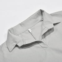 DRPGunly Dva seta za žene Ljeto casual udobne elastične struine košulje od pune boje Capri hlače set
