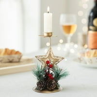 Meuva snegflake božićno zlato željezo za svijeće Display Dekoracija tablice prozora Božićni ukras ukras