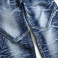 Uorcsa Comfy elastizirani traperice modne cvjetne tiskane na otvorenom Slim muške hlače plave boje