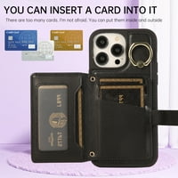 Wallet Crossbody za iPhone iPhone Pro CASE sa remenom za ručni remen za vezu sa nosačem kreditne kartice,