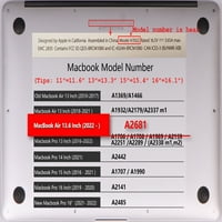 Kaishek je samo kompatibilan MacBook Air 13.6 Slučaj. Objavljen model A2681, plastična tvrda školjka,