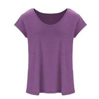Ženska plus veličine kratkih rukava, labava boja labava majica za bluze