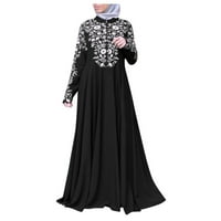 Ženska muslimanska haljina za žene kaftana arapska Jilbab Abaya islamske čipke šivanje maxi haljine