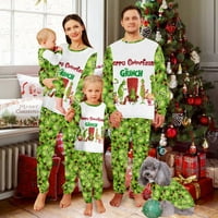 Smiješne božićne pidžame za obiteljski čišćenje, pijama poznate božićne zelene monstrume uzorak i crvena