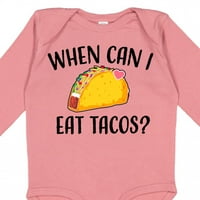 Inktastic kada mogu jesti tacos baby poklon dječak ili dječji djevojčicu dugih rukava