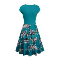 MAFYTYTPR proljeće i ljetne haljine za žene, žensko ljetno casual cvjetni print casual s kratkim rukavima