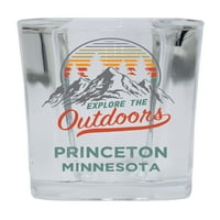 Princeton Minnesota Istražite na otvorenom SOUVENIR SQUARE BASE LIQUOR STAKLO 4-pakovanje