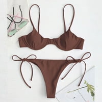 B91XZ bikini visokog struka za žene postavljene podstavljene kupaće kostimice za kupaće kostimi za kupaće kostime Cvjetni print Bikini kupaći kostimi, l