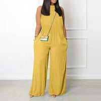 Urcsa ulični trend Ležerne prilike Solid Soft Labavi kombinezon ženske hlače žute