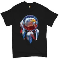 TEE Hunt American Bald Eagle Dreamcatcher majica Native američki patriotski muški čaj, crni, 3x-veliki